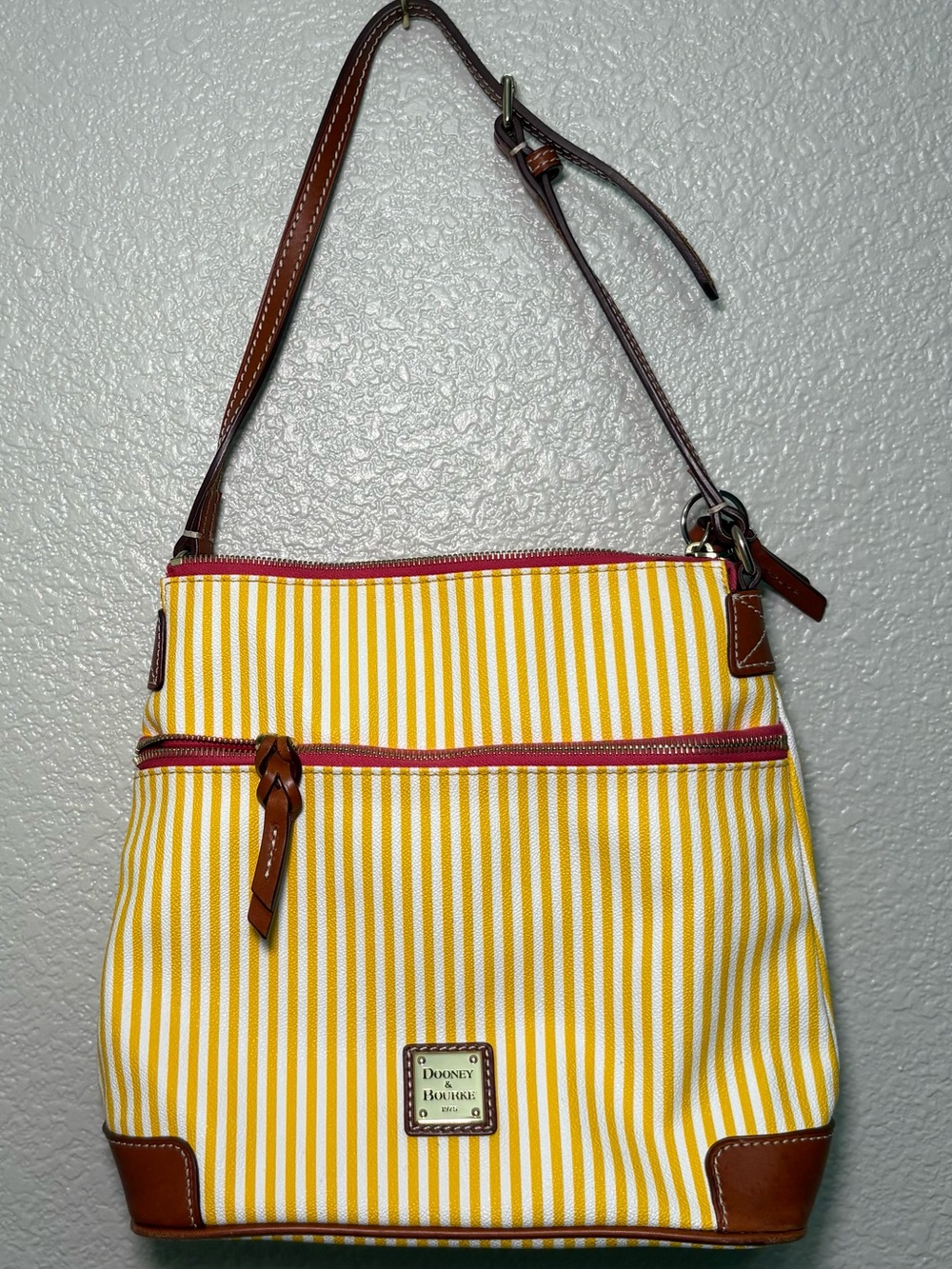 Dooney & Bourke Yellow Striped Shoulder Bag